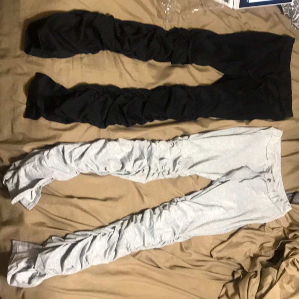 Grey & Black stacked leggings